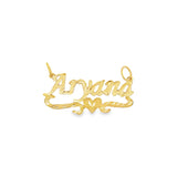 Personalized Gold Name Pendant with heart Accents