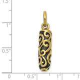 Gold cylinder ash holder pendant necklace in 10K yellow gold, featuring a sleek, modern design by Solomon Jewelers.