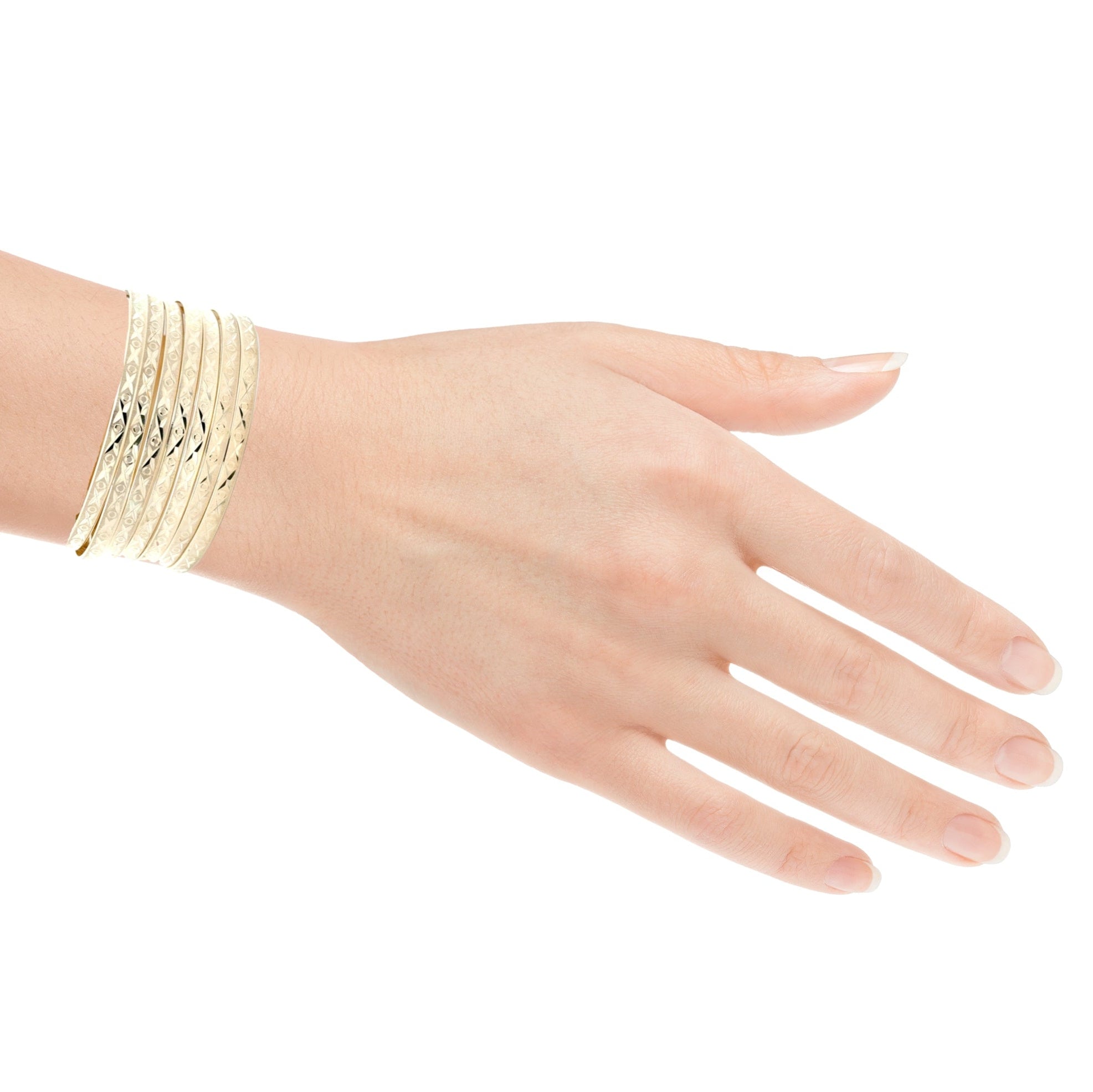 Traditional yellow gold stackable bangles