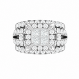 Diamond engagement ring featuring a 4 1/6 CT. T.W. quad princess-cut lab diamonds set in 14k gold