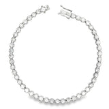 Sterling silver diamond tennis bracelet with two carats of lab-grown diamonds, featuring sparkling VS clarity stones.