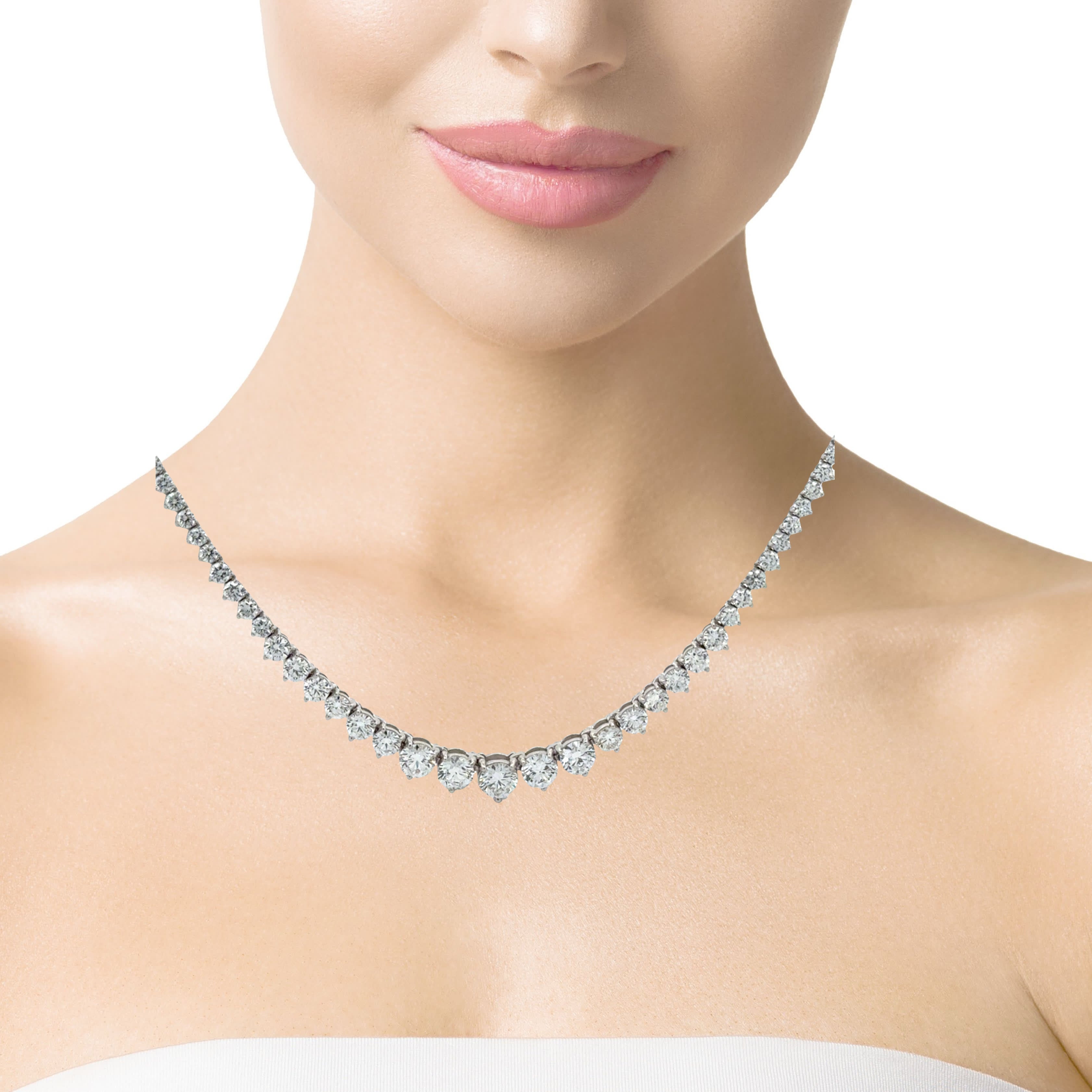 Premium Lab Diamond Jewelry – Graduated Tennis Necklace