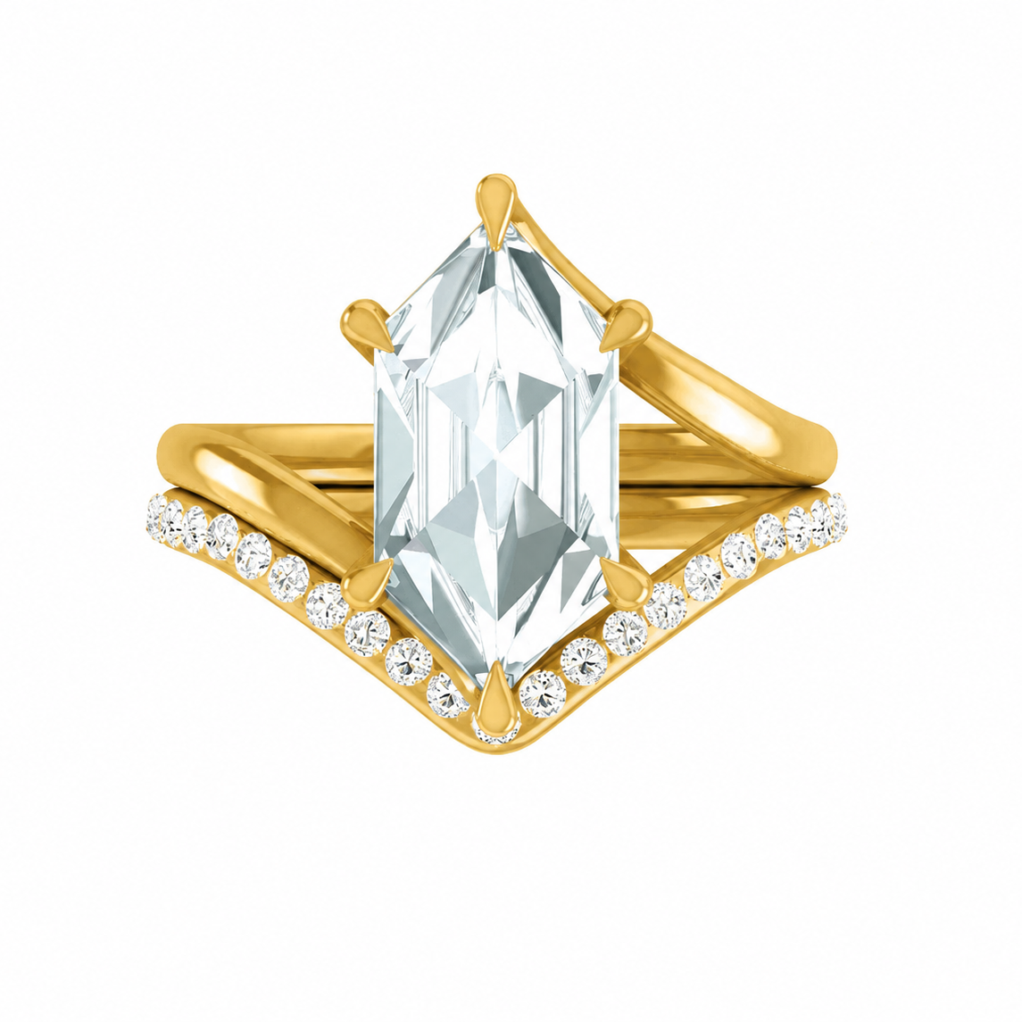 14k gold diamond engagement ring featuring 2 3/4 ct. T.W. Dutch Marquise lab-grown diamonds from Solomon Jewelers
