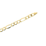 14k hollow figaro chain necklace with lobster lock.