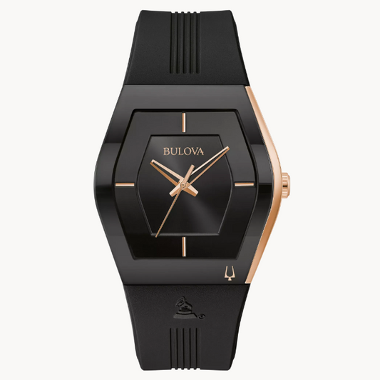 Bulova has created the Latin GRAMMY® Gemini, a new curved tonneau design. 