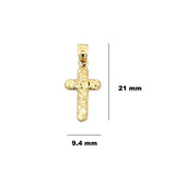 10K yellow gold nugget cross pendant with textured finish from Solomon Jeweler