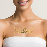 Solid Gold Nameplate Pendant – Custom Made to Order