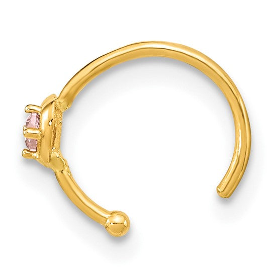 Gold heart nose ring, crafted for comfort, durability, and timeless style. A minimalist open hoop designed for effortless wear.