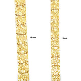10mm men's nugget bracelet in 10K yellow gold, featuring textured gold nugget links, stylish men's jewelry by Solomon Jewelers