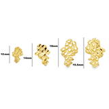 10 Karat Yellow Gold Africa Shaped Nugget Earrings - Solomon Jewelers