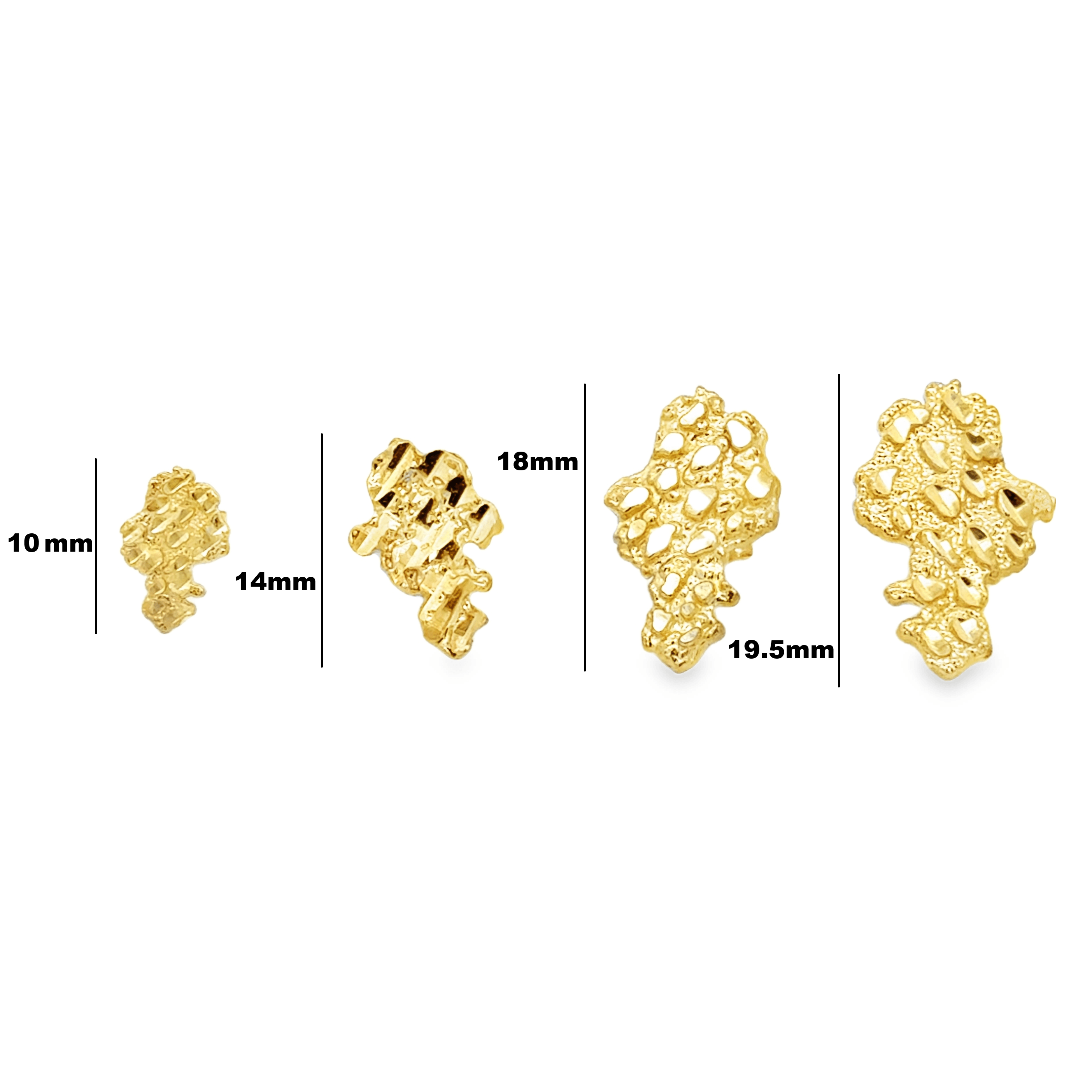 10 Karat Yellow Gold Africa Shaped Nugget Earrings - Solomon Jewelers