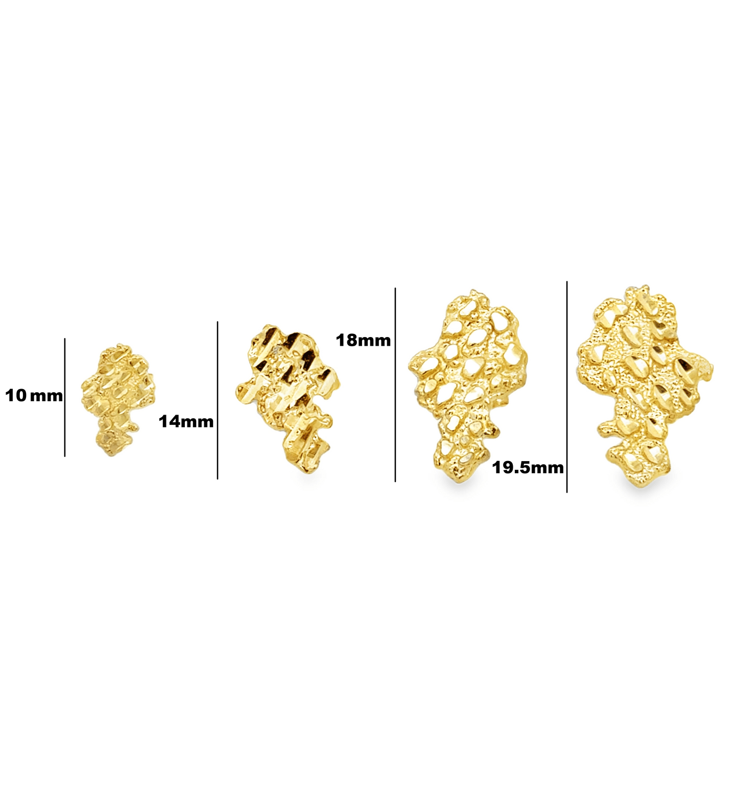 10 Karat Yellow Gold Africa Shaped Nugget Earrings - Solomon Jewelers