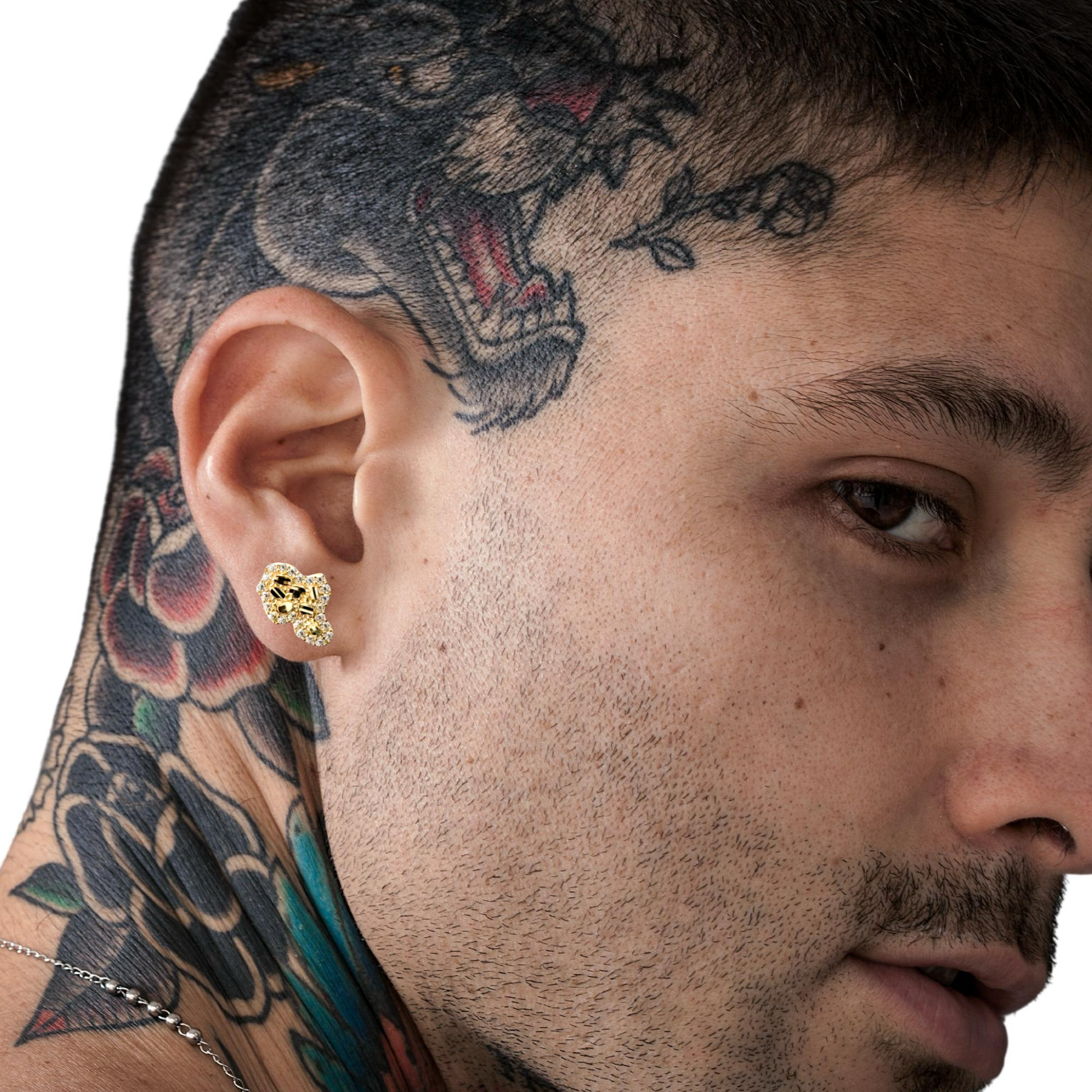 10 Karat Yellow Gold Africa Shaped Nugget Earrings - Solomon Jewelers