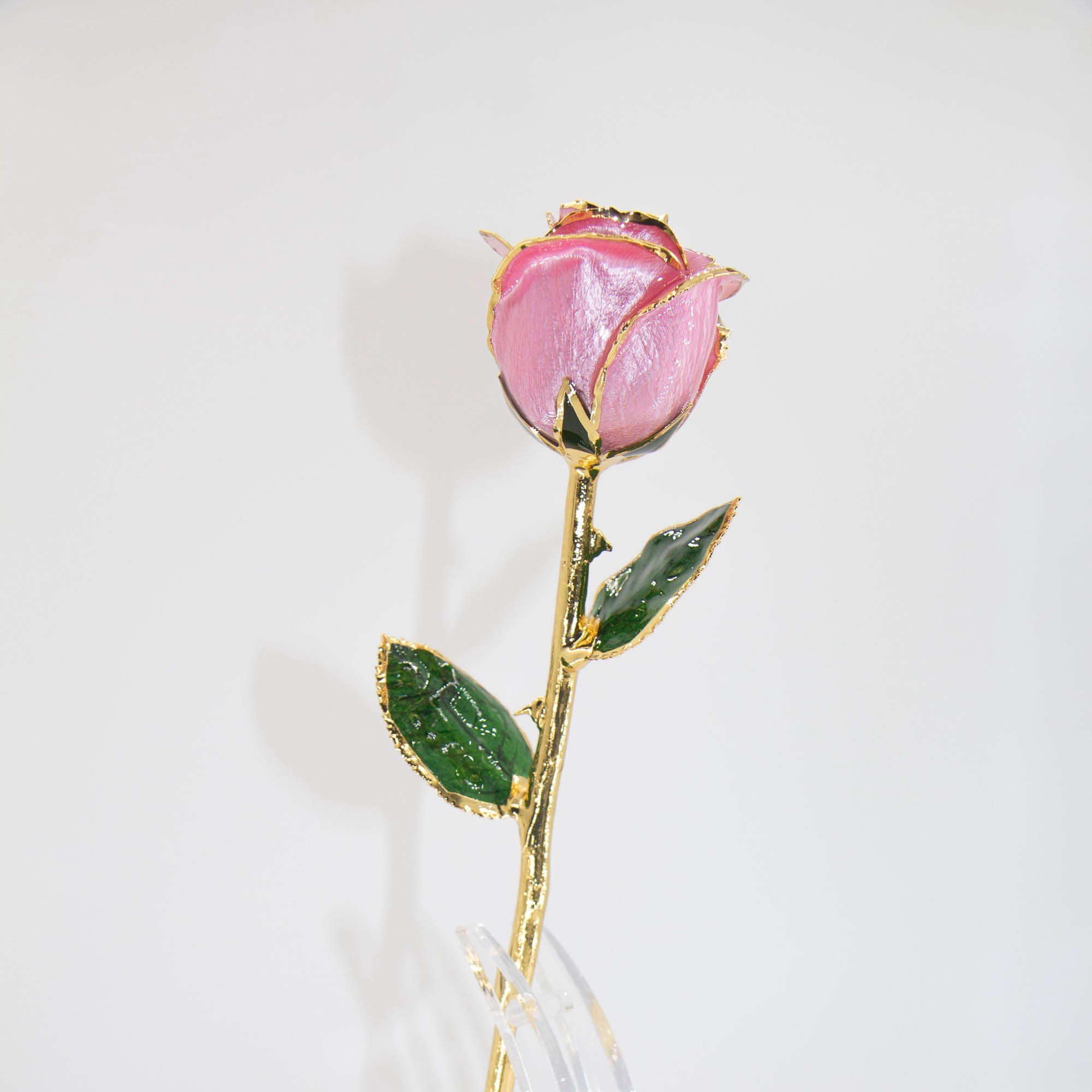 Gold plated pink flower 