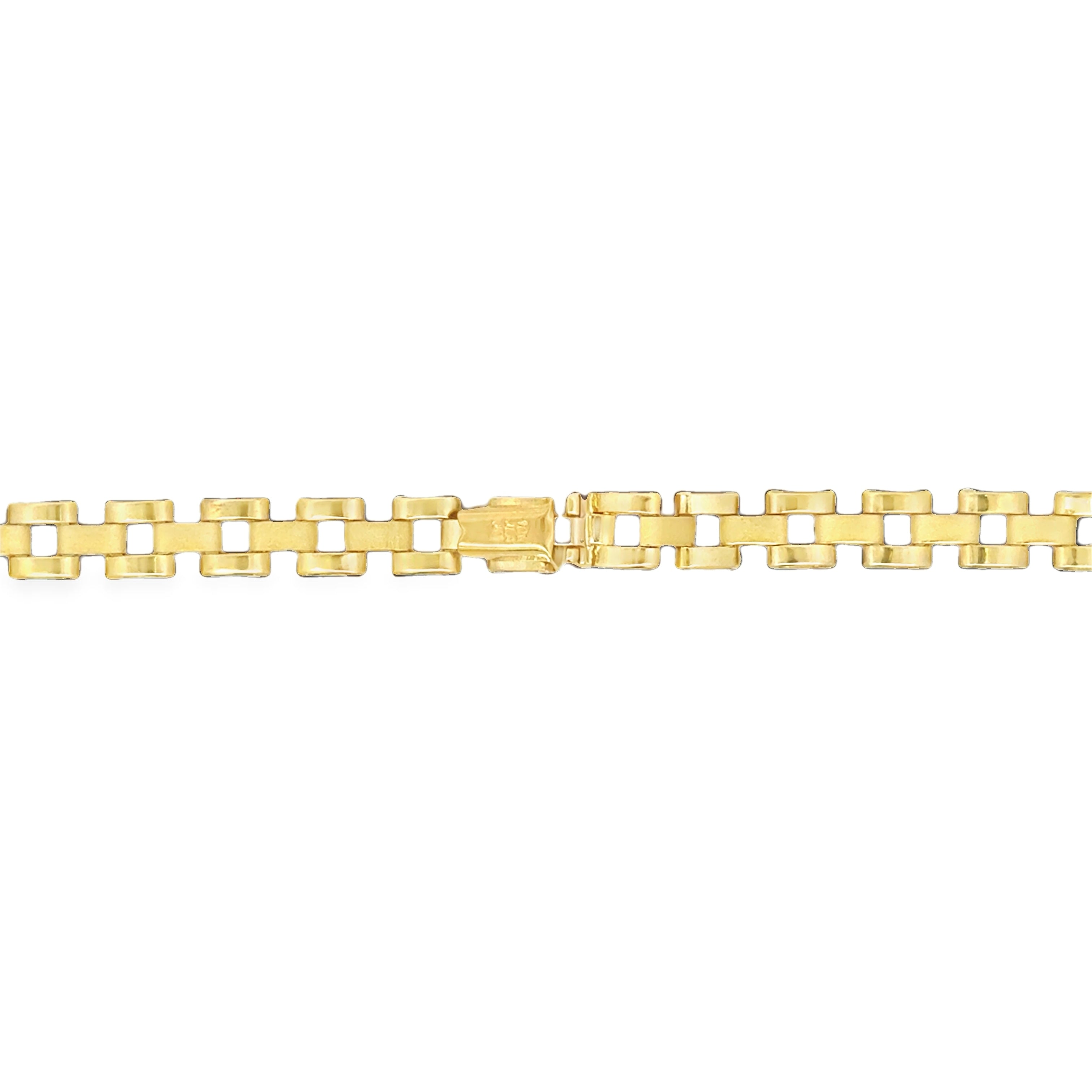 10 karat Yellow Gold Rolex Link Chain Available in Different Length.