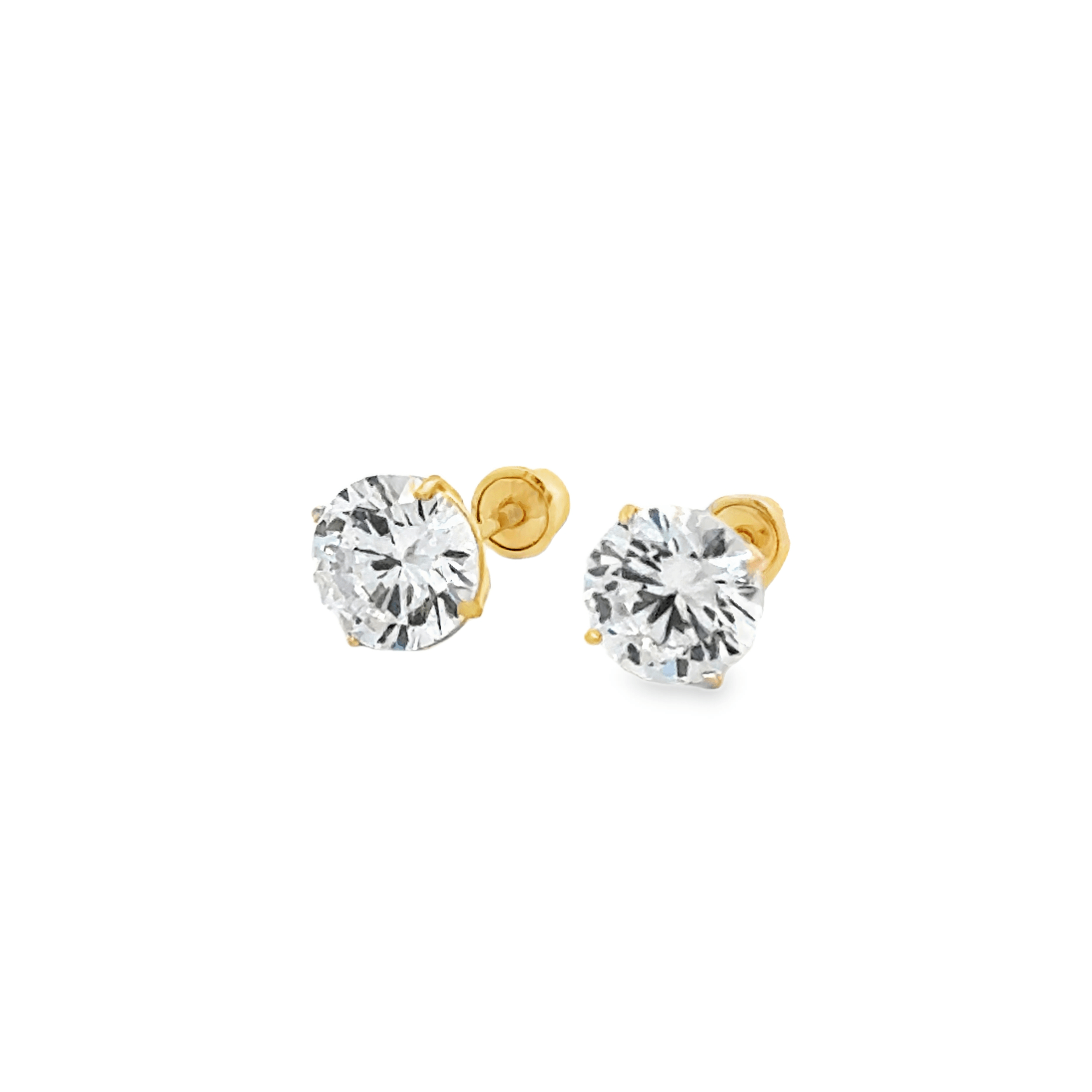 Round Stud Earrings in 14 Karat Gold - Solomon Jewelers