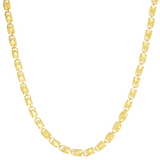 10 karat solid gold Turkish link chain necklace with high polish finish