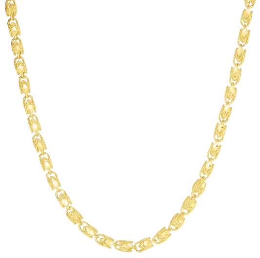 10 karat solid gold Turkish link chain necklace with high polish finish