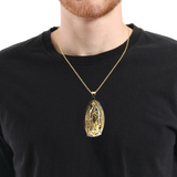10Karat Yellow and White Gold Virgin Mary Pendant - Solomon Jewelers