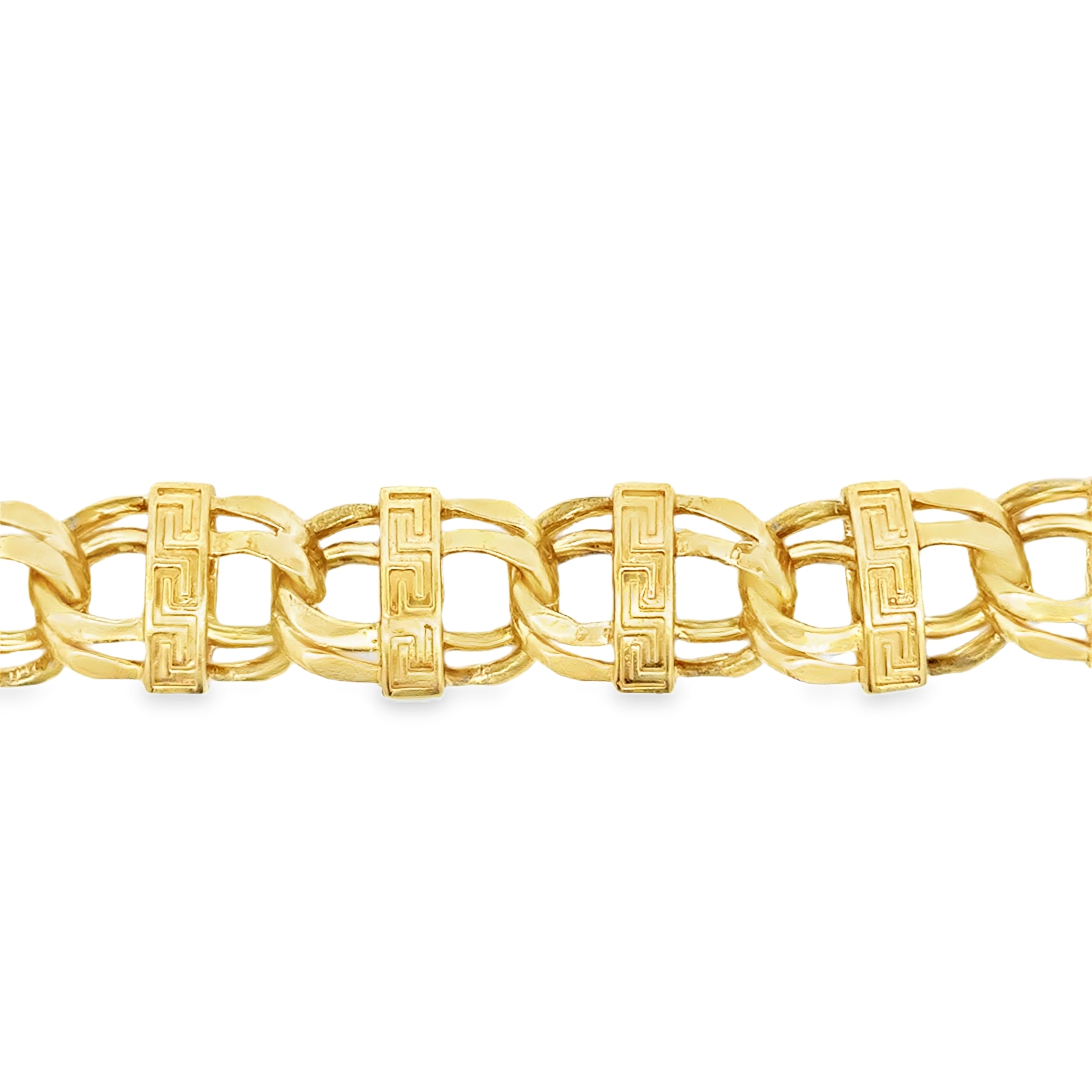 Solid Chino Link Bracelet in 10 Karat Yellow Gold.