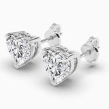 1 1/2 CT. T.W. Heart Shaped Certified Lab Diamond Solitaire Stud Earrings (VS1-E)