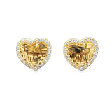 10 Karat Yellow Gold Heart Nugget Earrings - Solomon Jewelers