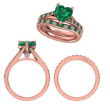 Emerald and Diamond Bridal Ring at Solomon Jewelers Kansas.