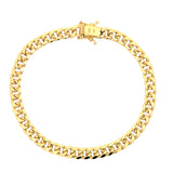 6MM hollow Miami Cuban gold bracelet in 10K yellow gold, featuring a stylish and durable design.