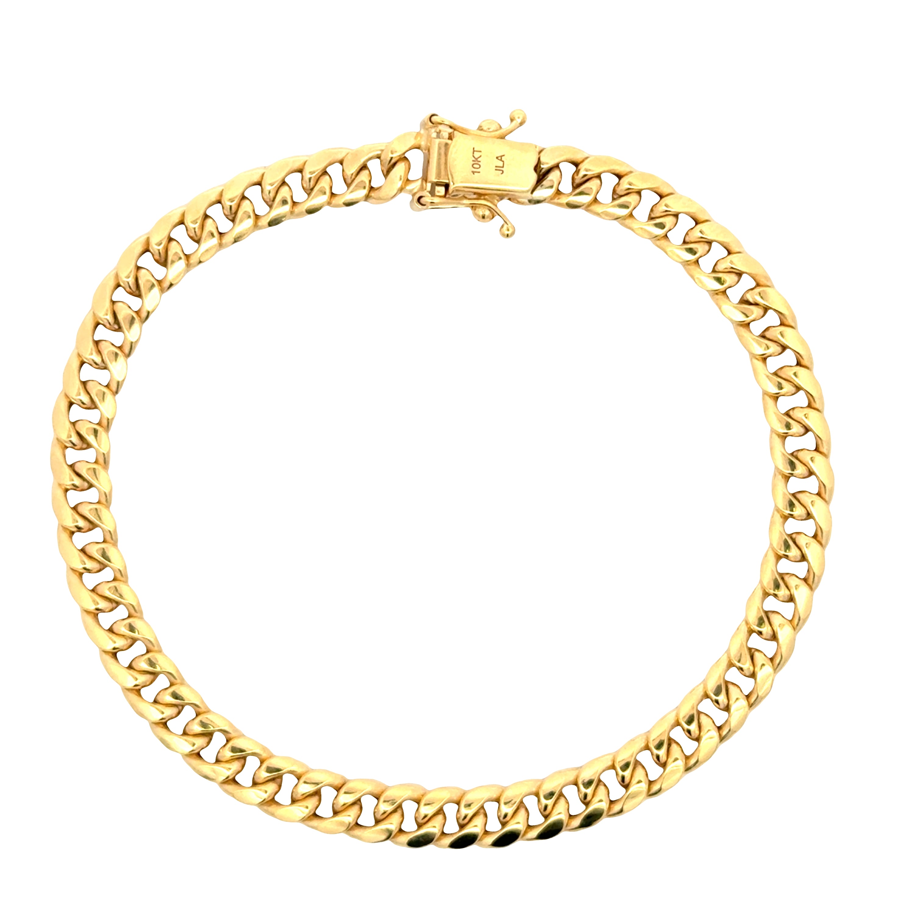 6MM hollow Miami Cuban gold bracelet in 10K yellow gold, featuring a stylish and durable design.