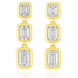14K Gold Emerald-Cut Diamond Triple Drop Earrings – Solomon Jeweler