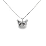 Silver Kuromi necklace with sparkling moissanite stones