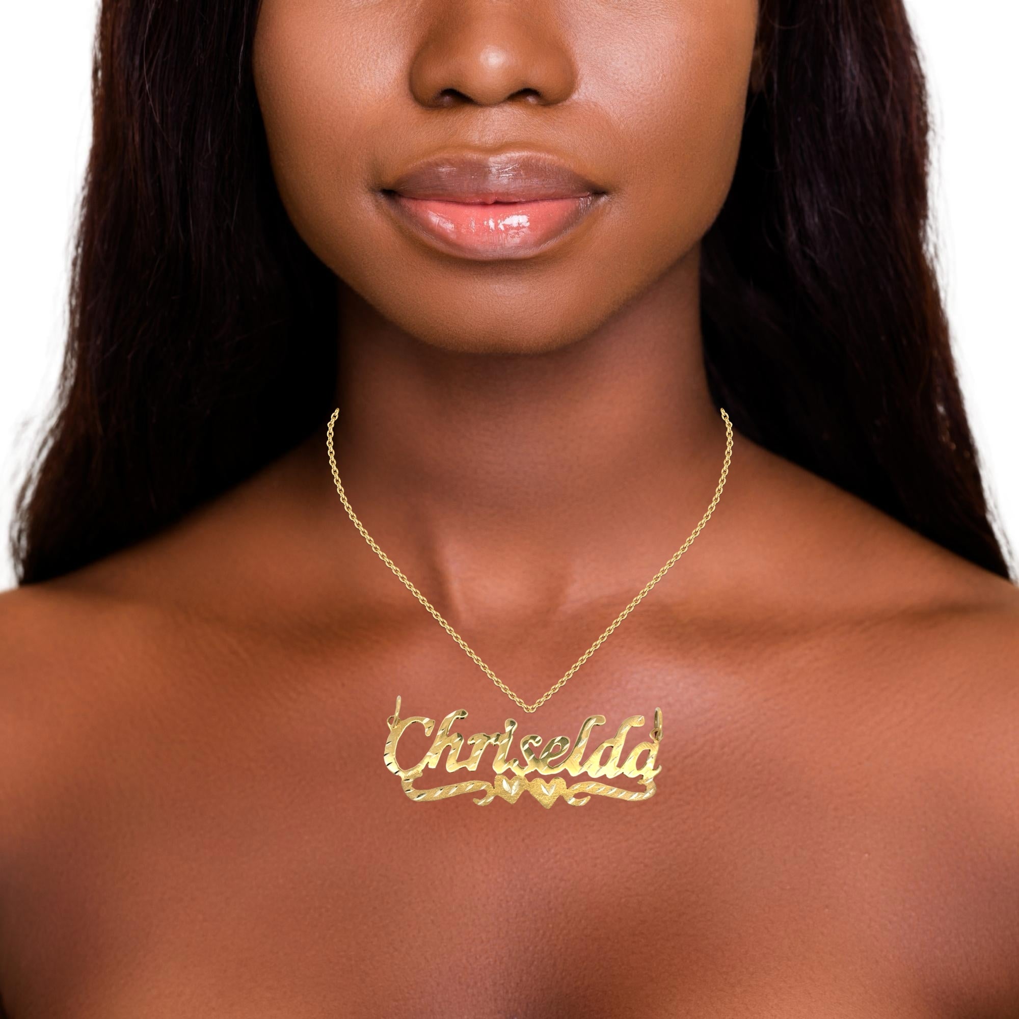 Solid Gold Nameplate Pendant – Custom Made to Order