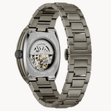 This Bulova men’s watch from the Maquina collection offers daringly avant-garde design