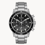 Marine Star New six-hand chronograph movement with 200-meter water resistance.
