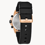 Marine star Black watch with rose gold accents.