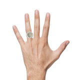 Sterling silver 50 peso centenario coin ring with winged victory design from Solomon Jeweler