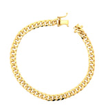 6mm hollow Miami Cuban bracelet in 10K yellow gold, featuring bold, interconnected links, displayed on a neutral background.