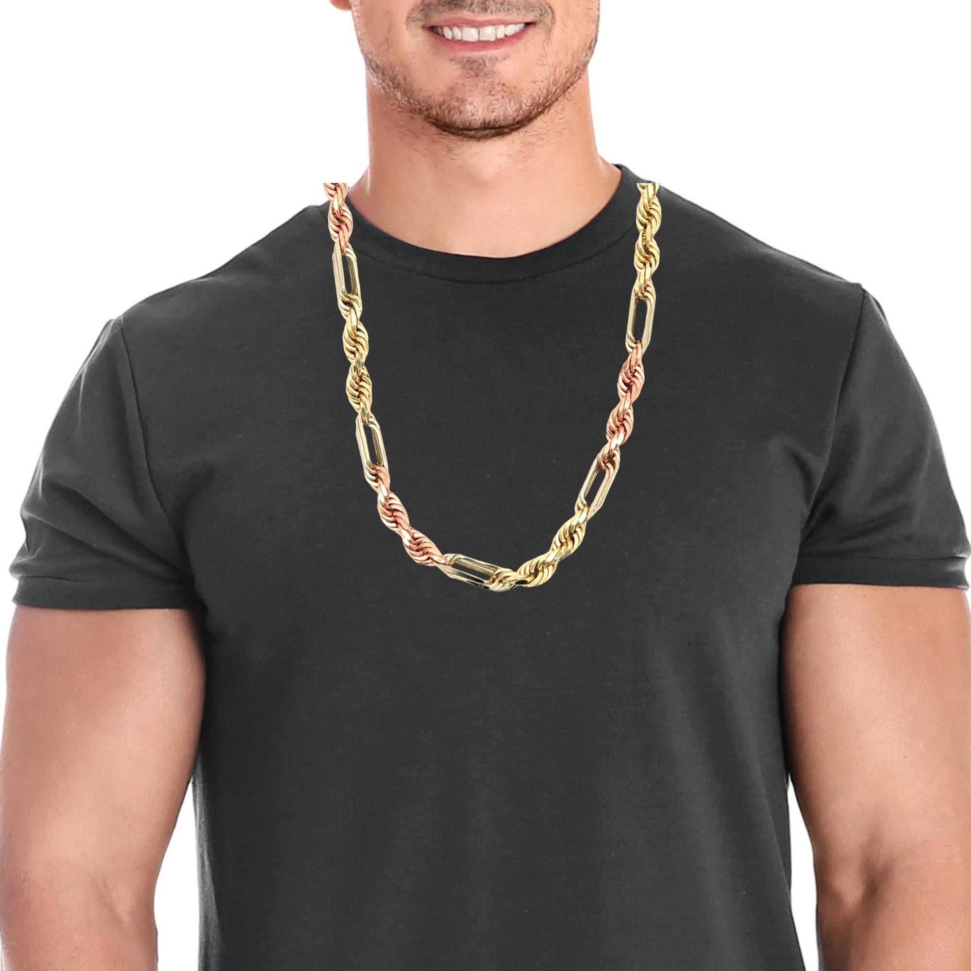 Two tone Milani Figa-rope Chain Available at Solomon Jeweler Wichita Kansas.