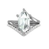 Diamond engagement ring with 2.75 carats T.W. Dutch marquise lab-grown diamonds in platinum setting, VVS clarity, E color.