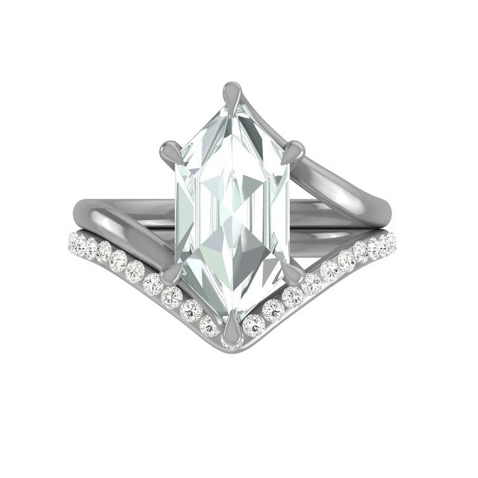 Diamond engagement ring with 2.75 carats T.W. Dutch marquise lab-grown diamonds in platinum setting, VVS clarity, E color.