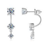 Moissanite Sterling Silver Drop Earrings - Solomon Jewelers