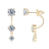 Moissanite Sterling Silver Drop Earrings - Solomon Jewelers