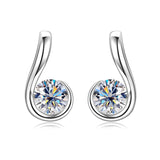 Modern Swirl Moissanite Earrings in Sterling Silver - Solomon Jewelers