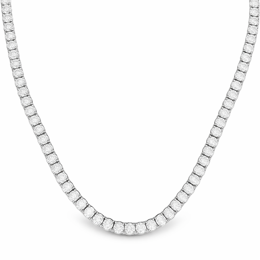 Silver moissanite tennis chain with round brilliant stones