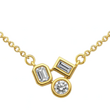 14KT Yellow Gold Multi Shape Diamond Necklace