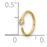 14k gold 20 gauge nose ring with cubic zirconia in a classic open hoop design, body jewelry by Solomon Jewelers.