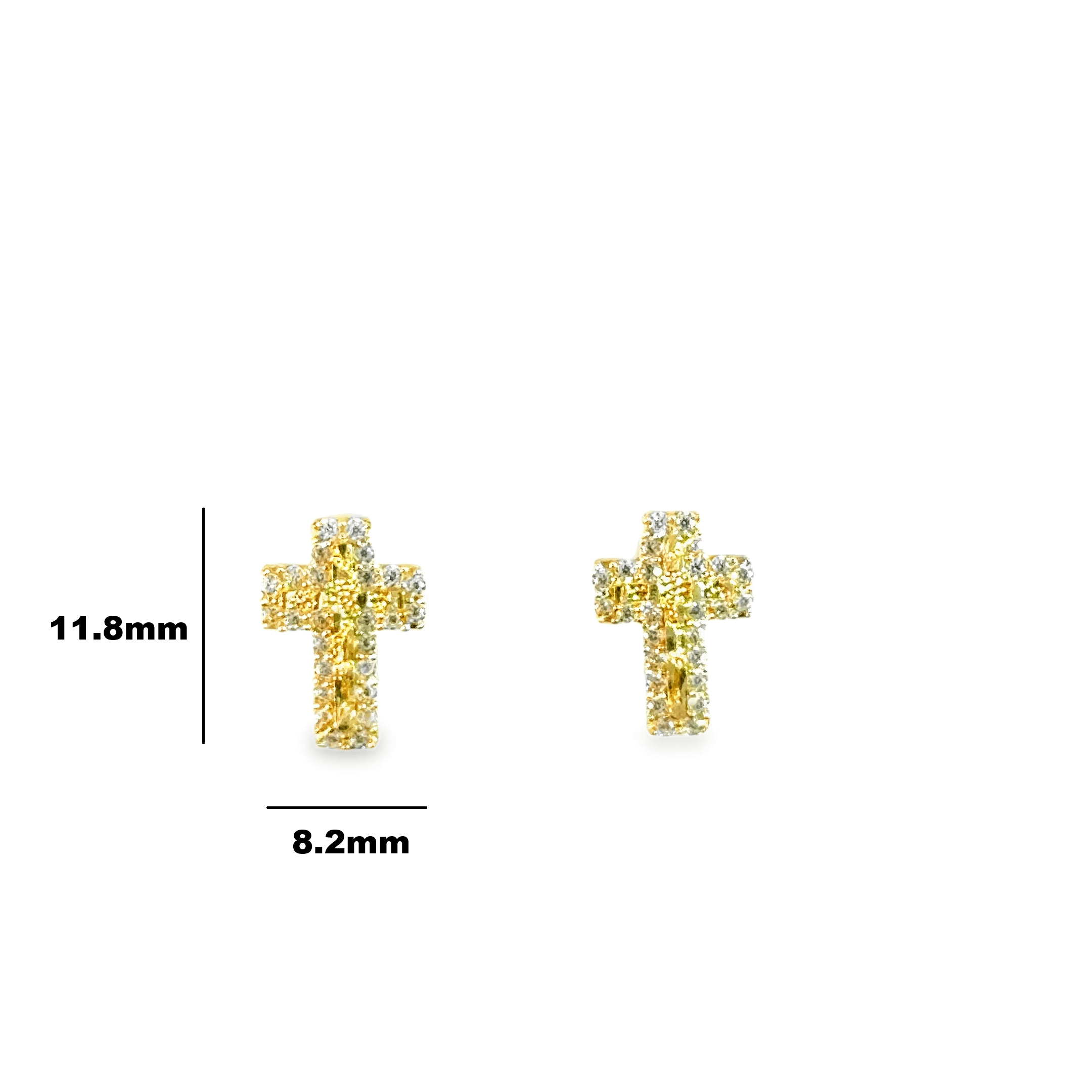10 Karat Yellow Gold Cross Nugget Earrings - Solomon Jewelers