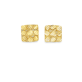 10 Karat Yellow Gold Square Nugget Earrings - Solomon Jewelers