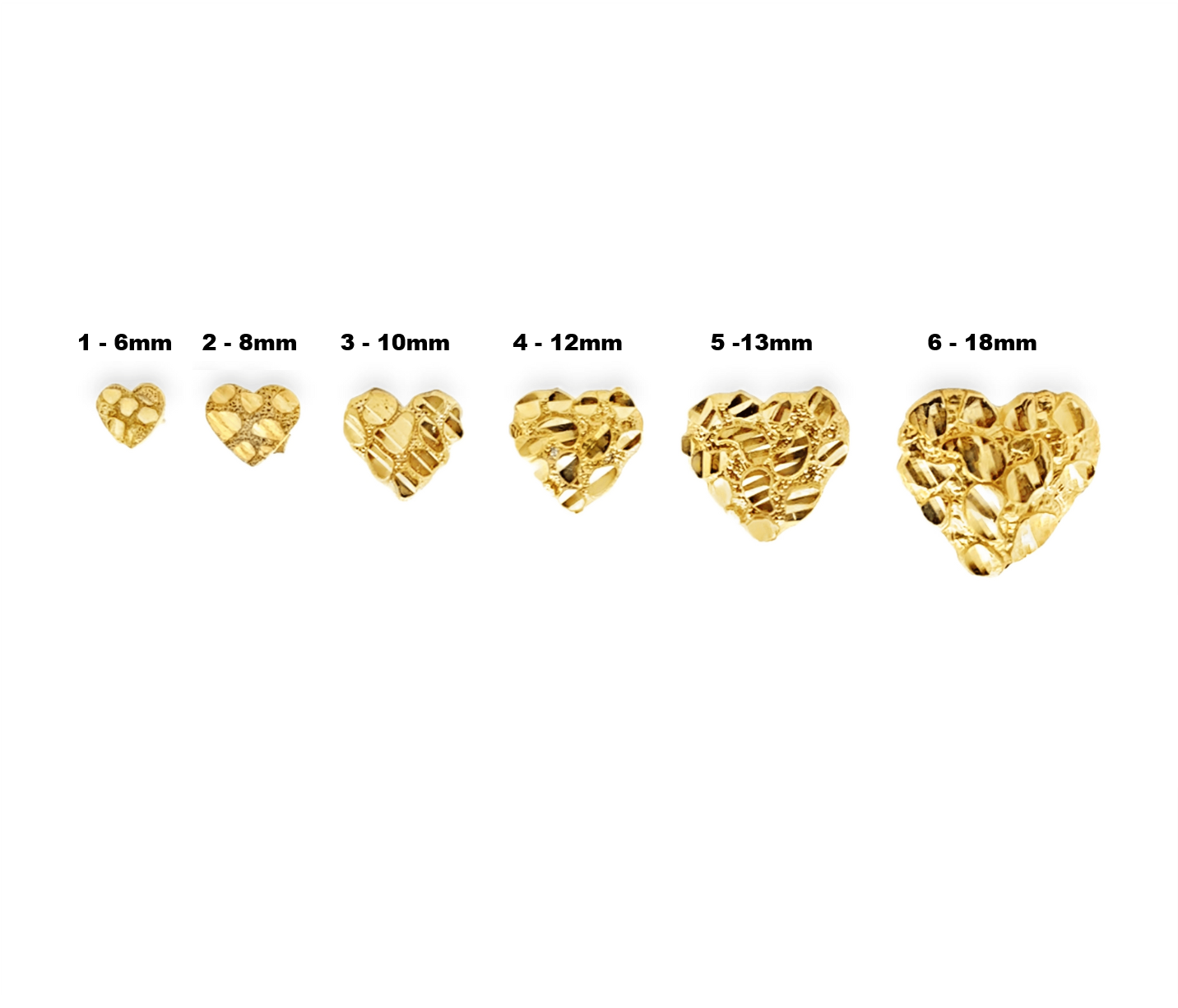 10 Karat Yellow Gold Heart Nugget Earrings - Solomon Jewelers