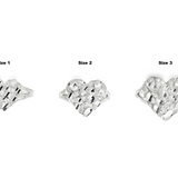 Nugget Heart Ring in Sterling Silver - Solomon Jewelers